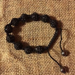 Bracelet with black crystal balls